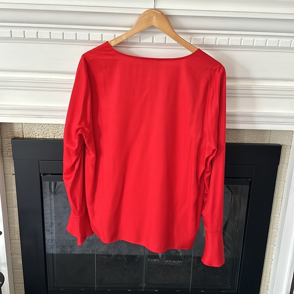 Boden red silk blend bell sleeve blouse sz 10 - Picture 3 of 7